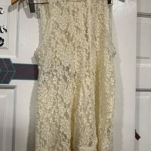 American Eagle Outfitters Cream Lace Blouse